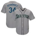 S.Mariners #34 Felix Hernandez Player Gray Majestic Home Cool Base Limited Fdoa Stitched Jerseys