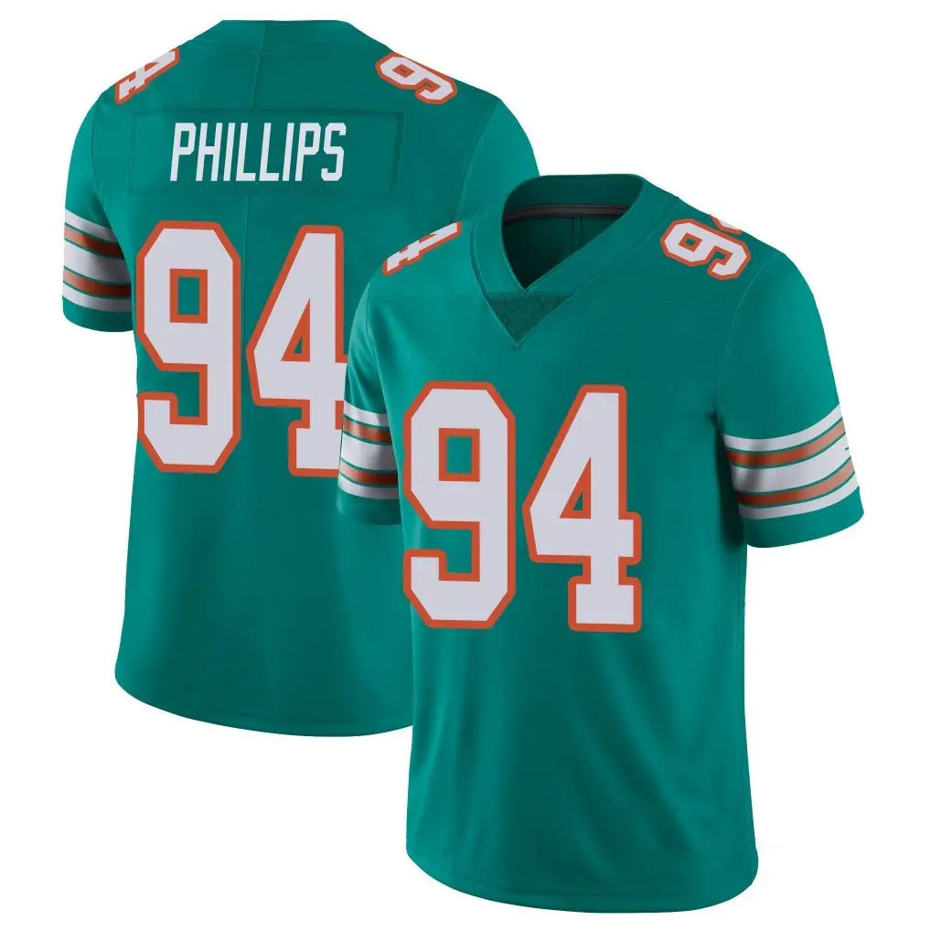 M.Dolphins #94 Jordan Phillips Player Aqua Limited Alternate Vapor Untouchable Home Game Gdoa Stitched Jerseys