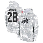 M.Dolphins #28 De'Von Achane Player Arctic Camo Salute to Service Hoodies Limited Game Gdoa Stitched Jerseys