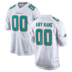 Custom M.Dolphins White Game Home Any Name & Numbers Gdoa Stitched Jerseys