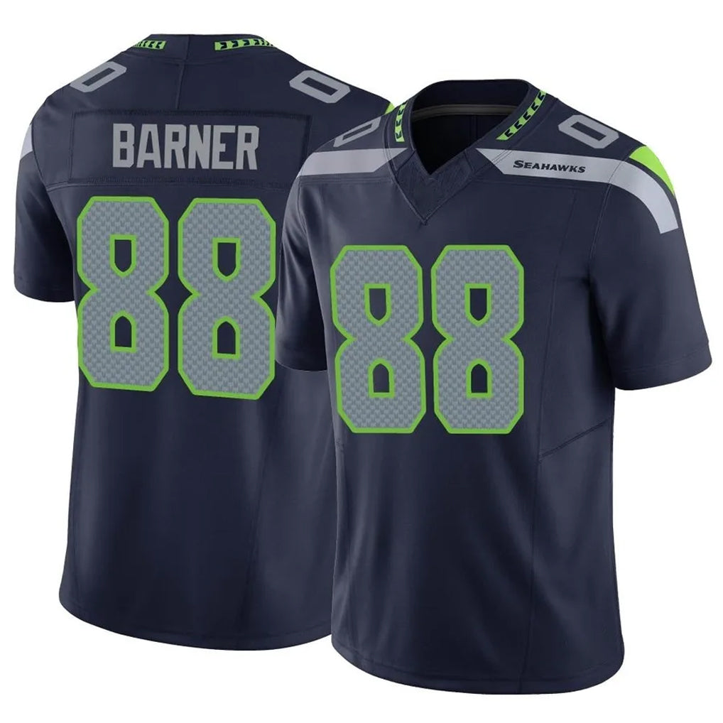 S.Seahawks #88 AJ Barner Player Navy Limited Vapor F.U.S.E. Home Game Gdoa Stitched Jerseys