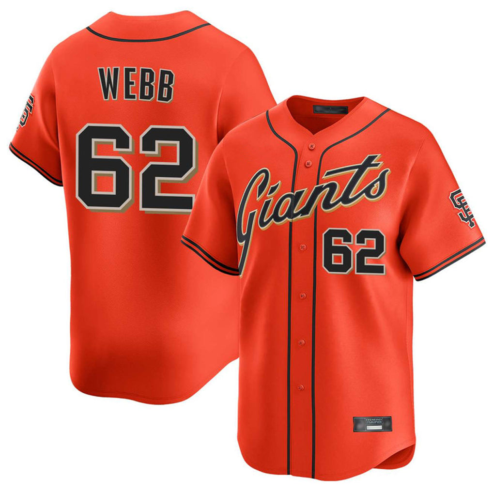 SF.Giants #62 Logan Webb Player Orange Home Limited Fdoa Stitched Jerseys