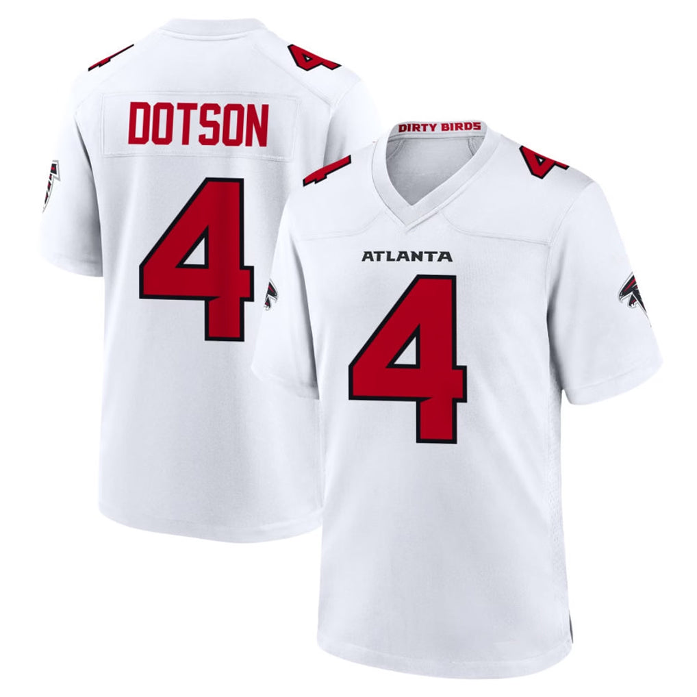 A.Falcons #4 Jahan Dotson Player White Team Color Home Game Gdoa Stitched Jerseys