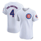 C.Cubs #4 Pete Crow-Armstrong Player White Limited Elite Home Game Gdoa Stitched Jerseys