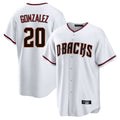 A.Diamondbacks #20 Luis Gonzalez Player White Home Game Gdoa Stitched Jerseys