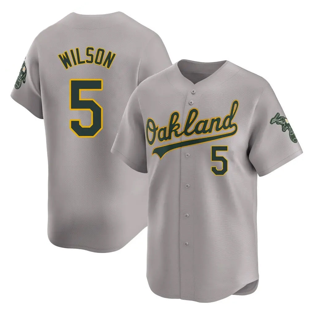 Athletics #5 Jacob Wilson Player Gray Road Limited Home Game Gdoa Stitched Jerseys