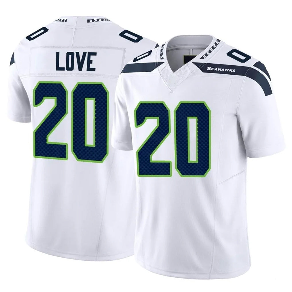 S.Seahawks #20 Julian Love Player White Limited Vapor F.U.S.E. Home Game Gdoa Stitched Jerseys