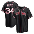 B.Red Sox #34 David Ortiz Player Black Out Home Game Gdoa Stitched Jerseys