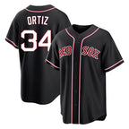 B.Red Sox #34 David Ortiz Player Black Out Home Game Gdoa Stitched Jerseys