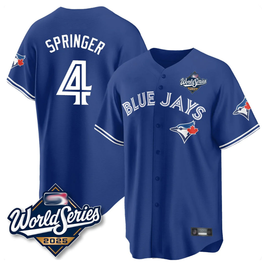 T.Blue Jays #4 George Springer Player Royal 2025 American League Game All Fdoa Stitched Jersey
