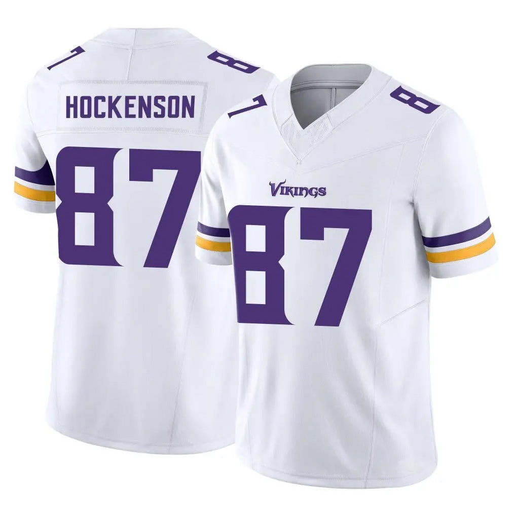 M.Vikings #87 T.J. Hockenson Player White Limited Vapor F.U.S.E. Home Game Gdoa Stitched Jerseys