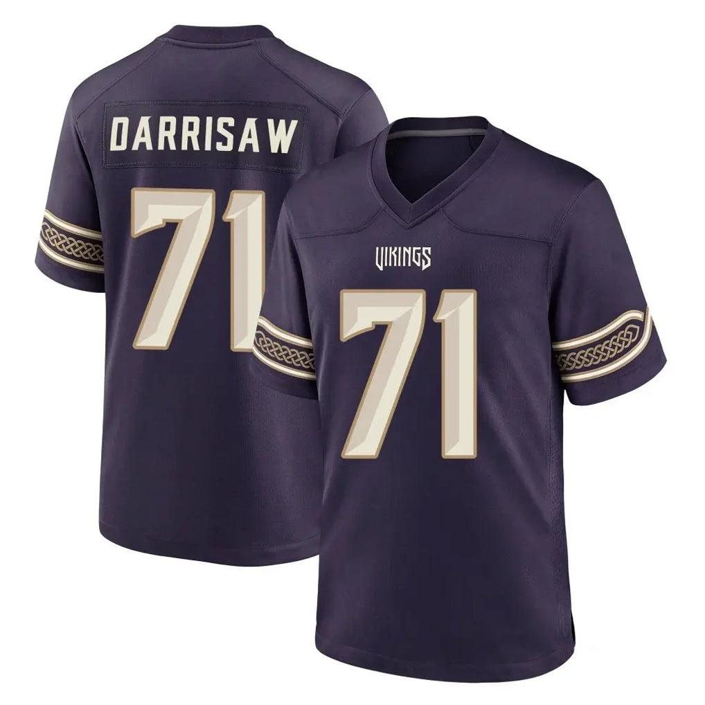 MN.Vikings #71 Christian Darrisaw Player Purple 2026 Rivalries Collection Home Game Gdoa Stitched Jerseys