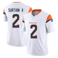 D.Broncos #2 Pat Surtain II Player White Limited Vapor F.U.S.E. Home Game Gdoa Stitched Jerseys