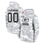 Custom GB.Packers Arctic Camo Salute to Service Hoodies Limited Game Any Name & Numbers Gdoa Stitched Jerseys