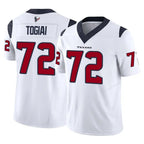H.Texans #72 Tommy Togiai Player White Limited Vapor F.U.S.E. Home Game Gdoa Stitched Jerseys