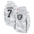 LV.Raiders #7 Quay Walker Player Arctic Camo Salute to Service Hoodies Limited Game Gdoa Stitched Jerseys