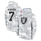 LV.Raiders #7 Quay Walker Player Arctic Camo Salute to Service Hoodies Limited Game Gdoa Stitched Jerseys