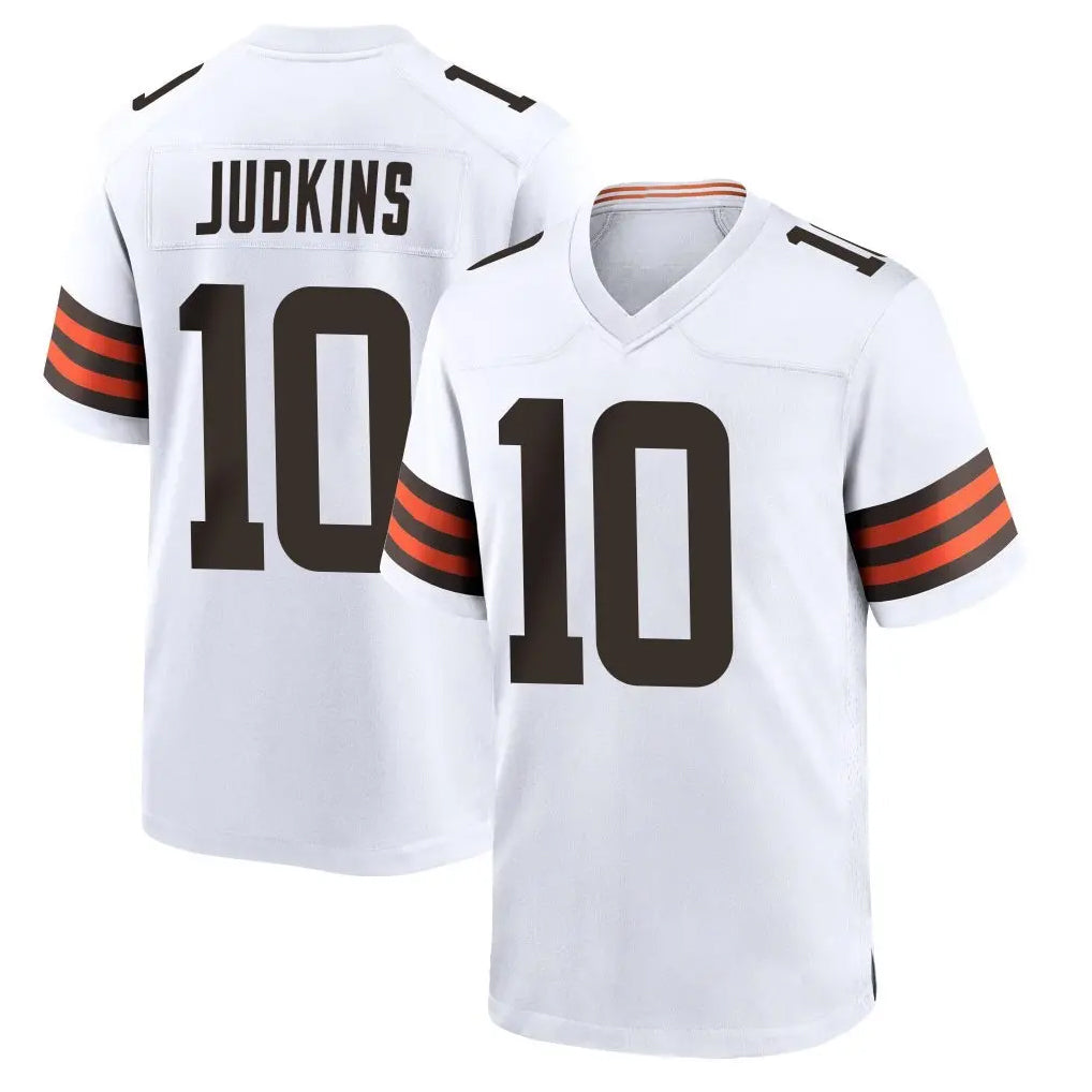 C.Browns #10 Quinshon Judkins Player White Home Game Gdoa Stitched Jerseys