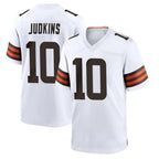 C.Browns #10 Quinshon Judkins Player White Home Game Gdoa Stitched Jerseys