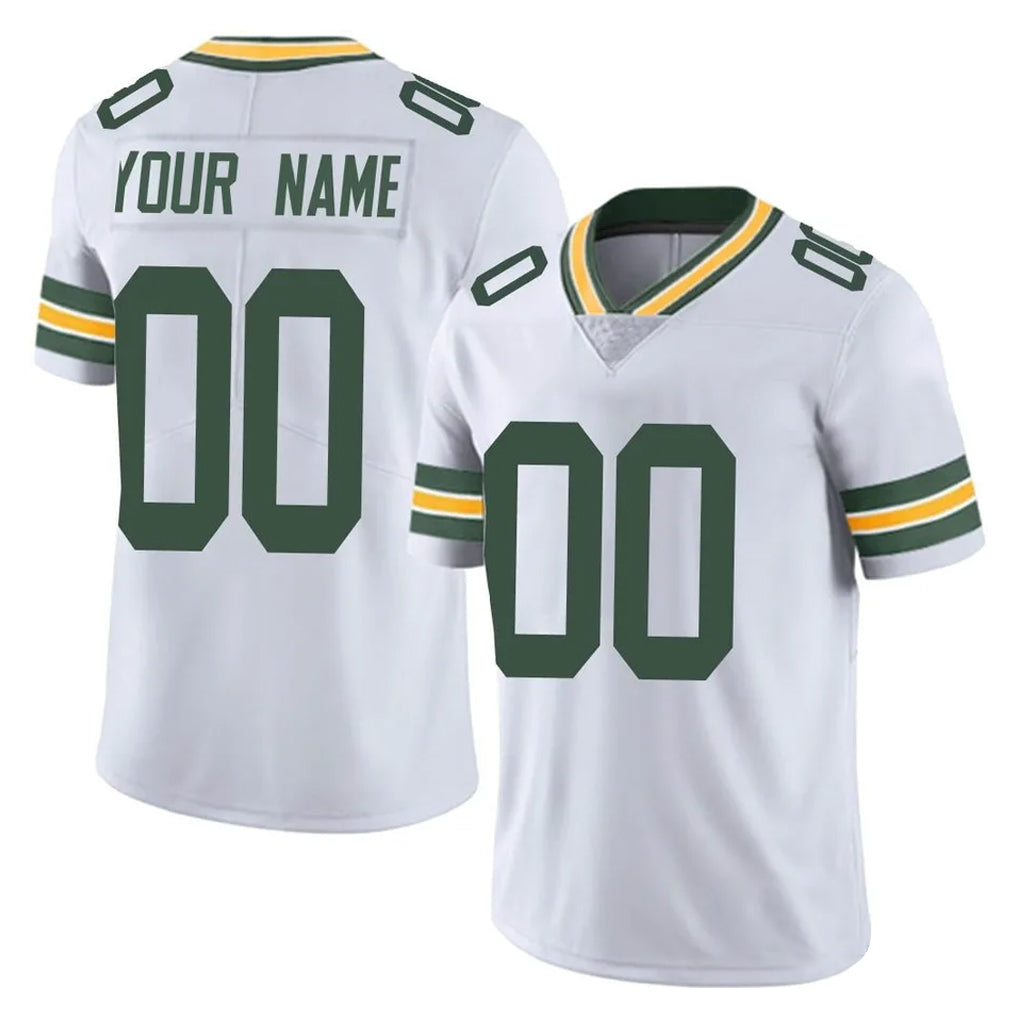 Custom GB.Packers White Vapor Untouchable Limited Home Game Any Name & Numbers Gdoa Stitched Jerseys