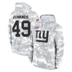 NY.Giants #49 Tremaine Edmunds Player Arctic Camo Salute to Service Pullover Hoodies Limited Game Gdoa Stitched Jerseys
