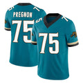 J.Jaguars #75 Emmanuel Pregnon Player Teal Prowler Throwback Vapor F.U.S.E. Limited Home Game Gdoa Stitched Jerseys