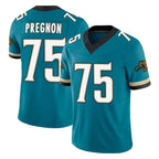 J.Jaguars #75 Emmanuel Pregnon Player Teal Prowler Throwback Vapor F.U.S.E. Limited Home Game Gdoa Stitched Jerseys