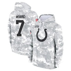 IN.Colts #7 Charvarius Ward Sr. Player Arctic Camo Salute to Service Hoodies Limited Game Gdoa Stitched Jerseys