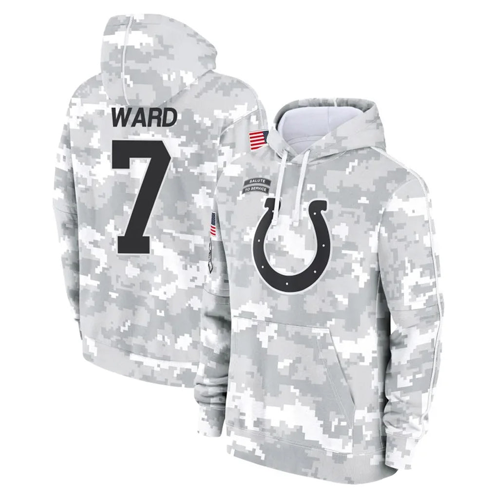 IN.Colts #7 Charvarius Ward Sr. Player Arctic Camo Salute to Service Hoodies Limited Game Gdoa Stitched Jerseys