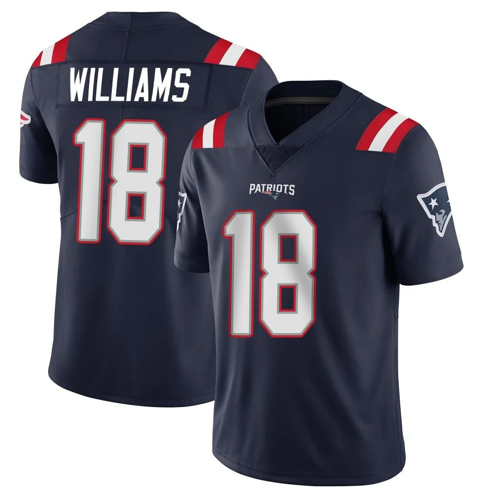 NE.Patriots #18 Kyle Williams Player Navy Vapor Untouchable Home Game Gdoa Stitched Jerseys