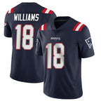 NE.Patriots #18 Kyle Williams Player Navy Vapor Untouchable Home Game Gdoa Stitched Jerseys