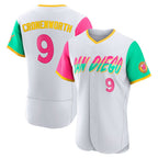 S.Diego Padres #9 Jake Cronenworth Player White City Connect Home Limited Elite Fdoa Stitched Jerseys