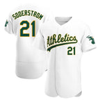 Athletics #21 Tyler Soderstrom player White Authentic Home Stitched Jersey