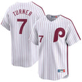P.Phillies #7 Trea Turner Player White Cooperstown Collection Limited Home Fdoa Stitched Jerseys