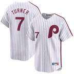 P.Phillies #7 Trea Turner Player White Cooperstown Collection Limited Home Fdoa Stitched Jerseys