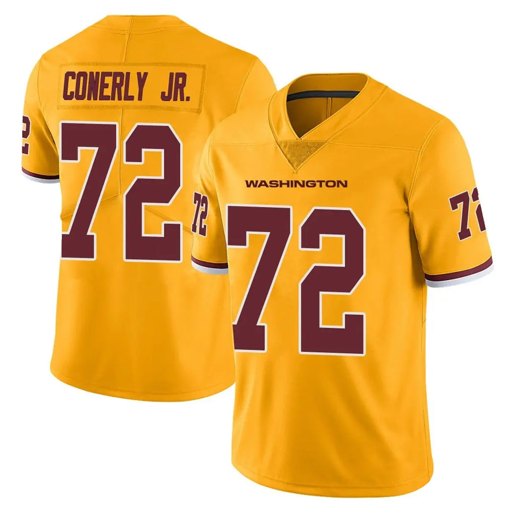 W.Commanders #72 Josh Conerly Jr. Player Gold Limited Color Rush Home Game Gdoa Stitched Jerseys