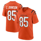 C.Bengals #85 Chad Johnson Player Orange Home Game Gdoa Stitched Jerseys
