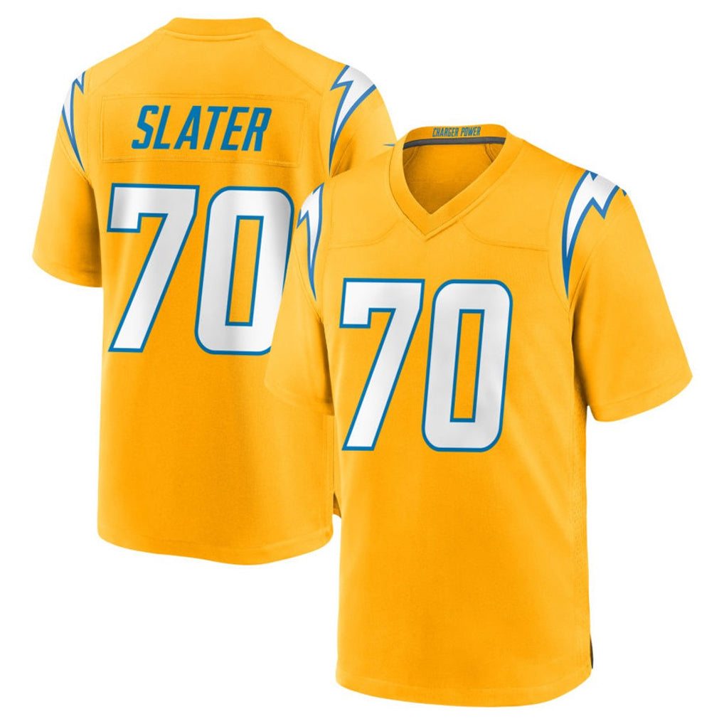 LA.Chargers #70 Rashawn Slater Player Gold Home Game Gdoa Stitched Jerseys