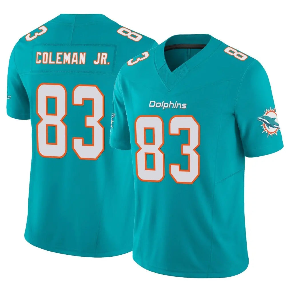 M.Dolphins #83 Kevin Coleman Jr. Player Aqua Limited Vapor F.U.S.E. Home Game Gdoa Stitched Jerseys