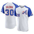 A.Braves #30 Drake Baldwin Player White City Connect Limited Elite Home Game Gdoa Stitched Jerseys