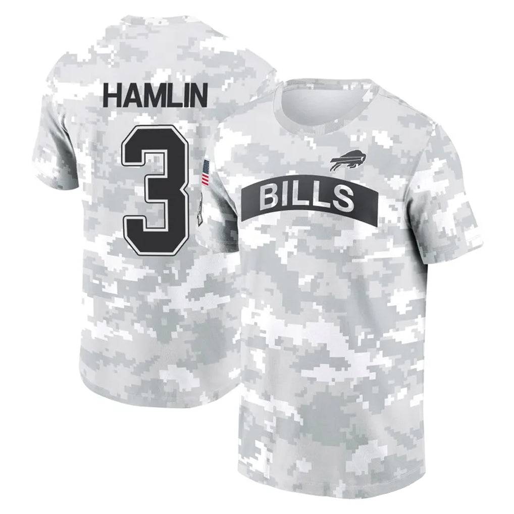 B.Bills #3 Damar Hamlin Player Arctic Camo Salute to Service T-Shirt Hoodies Gdoa Stitched Jerseys