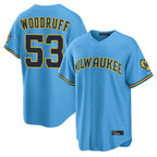 M.Brewers #53 Brandon Woodruff Player Light Blue Road Stadium Game Fdoa Stitched Jerseys