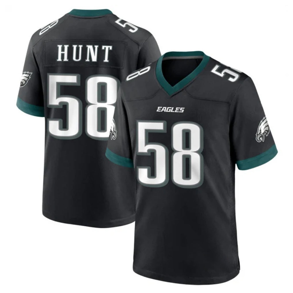 P.Eagles #58 Jalyx Hunt Player Black Game Home Gdoa Stitched Jerseys