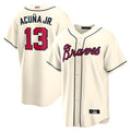 A.Braves #13 Ronald Acun?a Jr. Player Cream Limited Stitched Jerseys