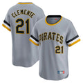 P.Pirates #21 Roberto Clemente Player Gray Throwback Cooperstown Collection Limited T-shirt Fdoa Stitched Jerseys