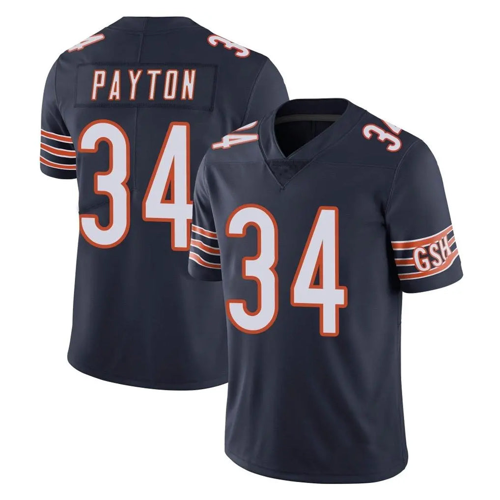 C.Bears #34 Walter Payton Player Navy Vapor Untouchable Limited Home Game Gdoa Stitched Jerseys