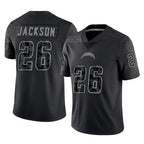 LA.Chargers #26 Donte Jackson Player Black Limited Reflective Home Game Stitched Jerseys