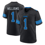 D.Lions #1 Jameson Williams Player Black Alternate Home Game Gdoa Stitched Jerseys