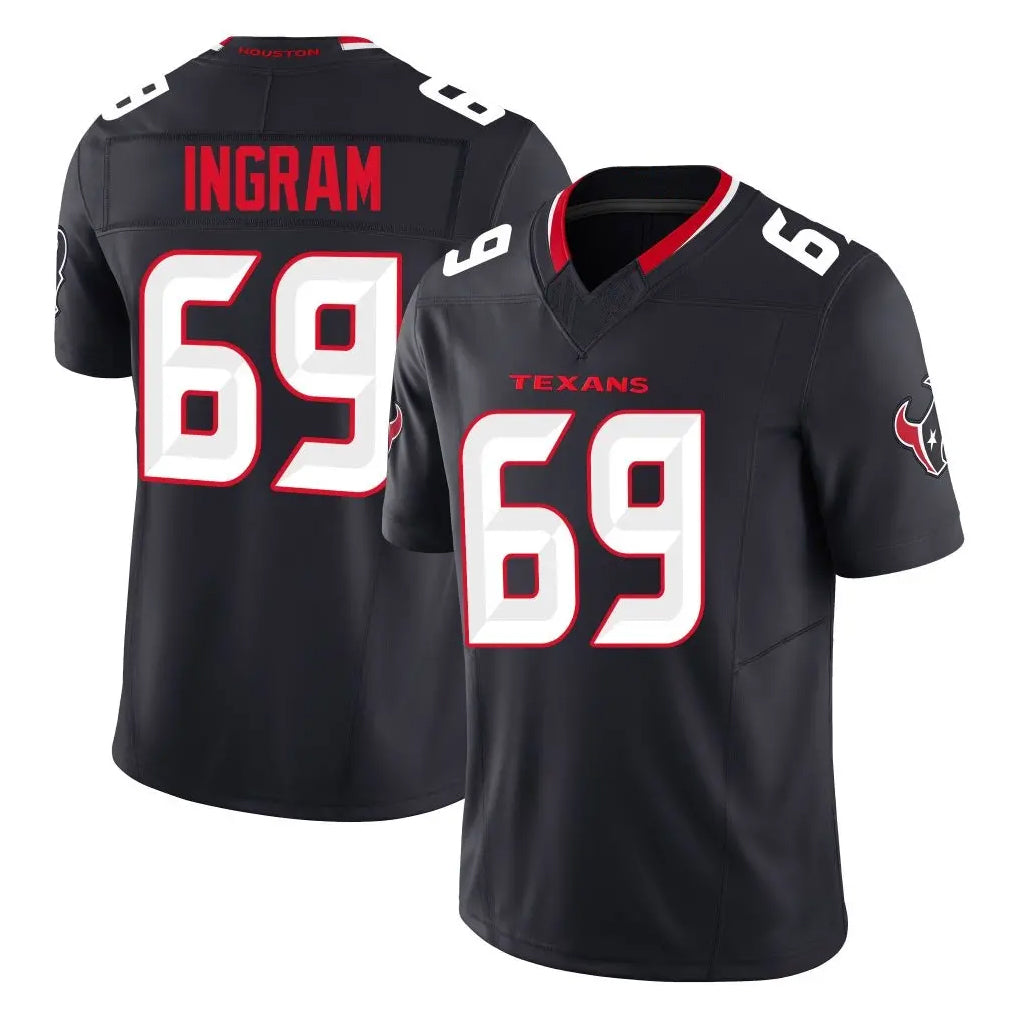 H.Texans #69 Ed Ingram Player Navy Limited Alternate Vapor F.U.S.E. Home Game Gdoa Stitched Jerseys