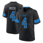 D.Lions #4 D.J. Reed Player Black Alternate Home Game Gdoa Stitched Jerseys